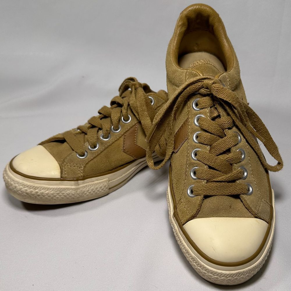 Converse One Star Mens 7.5 Womens 9.5 Tan Khaki‎ Suede White Leather Vintage